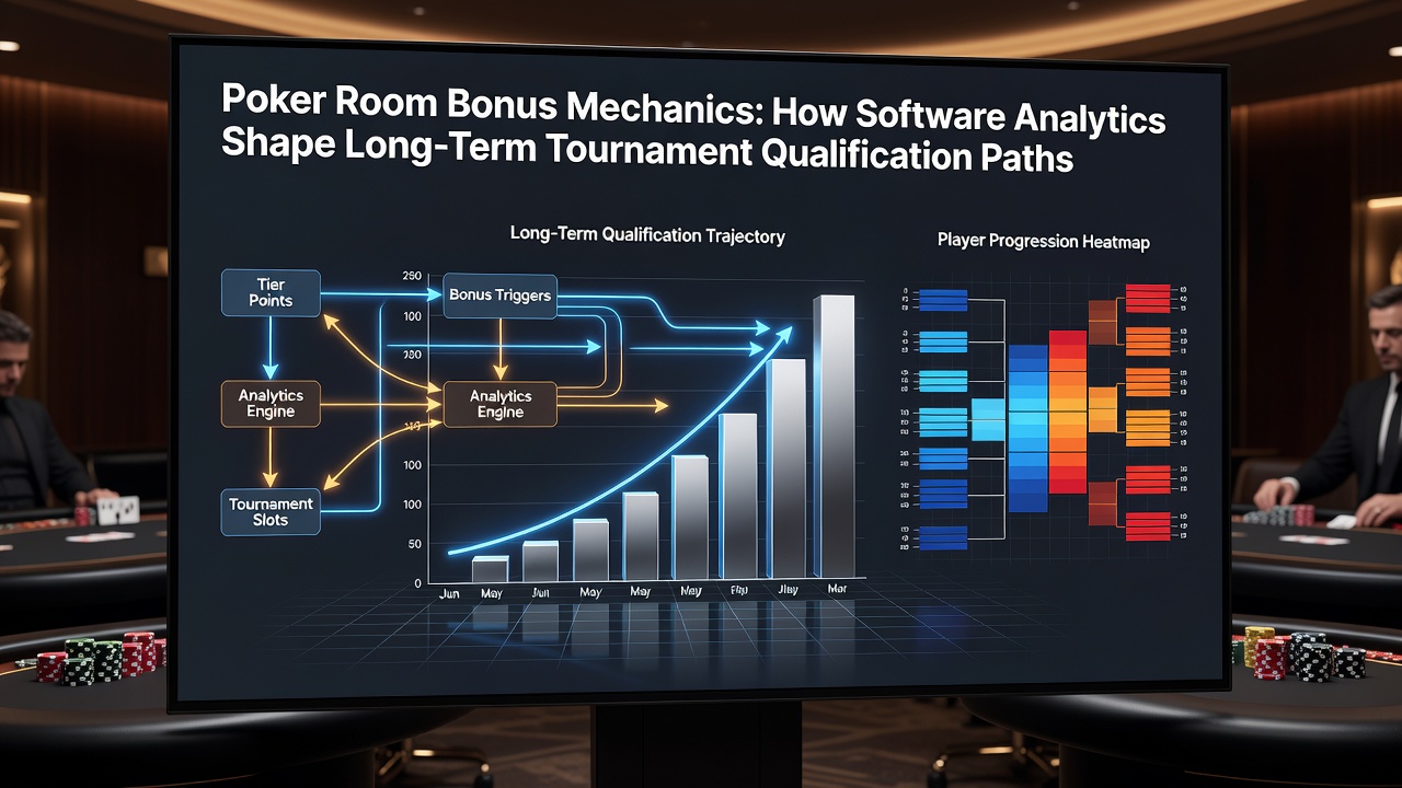 Diagram van toernooi kwalificatiepaden met bonus tracking en analytics grafieken