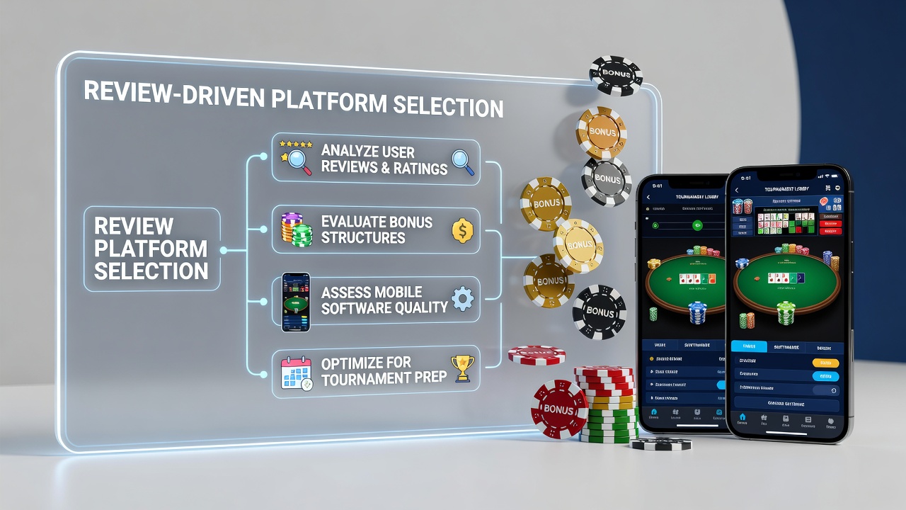 Speler die mobiele poker software gebruikt op tablet met bonus tracking dashboard