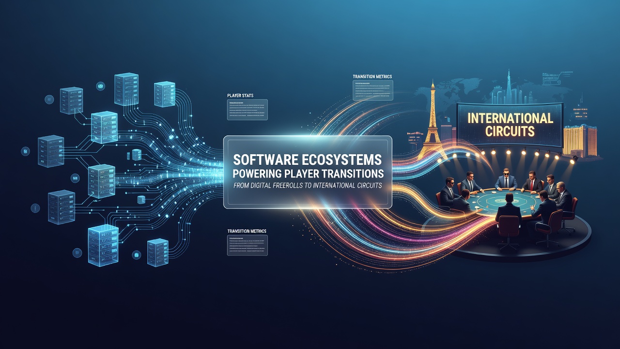 Software tools supporting poker player progression from online freerolls to live international events