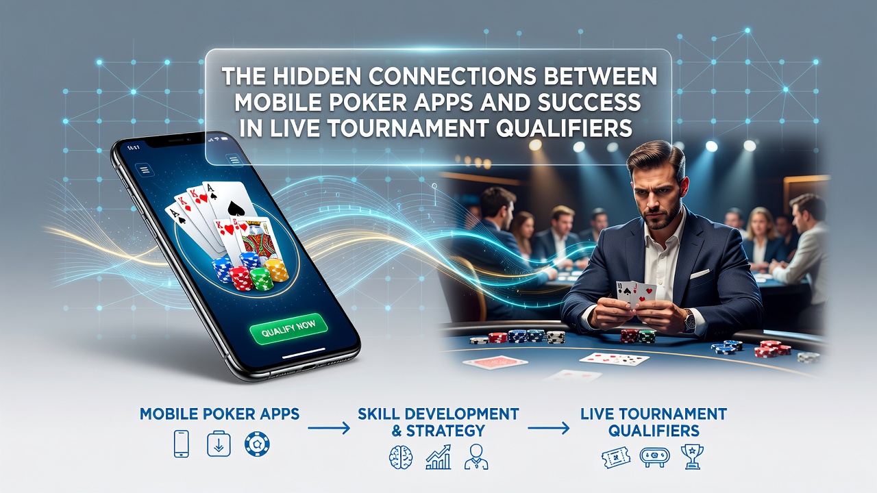 Mobiele pokerapp op smartphone tijdens trainingssessie