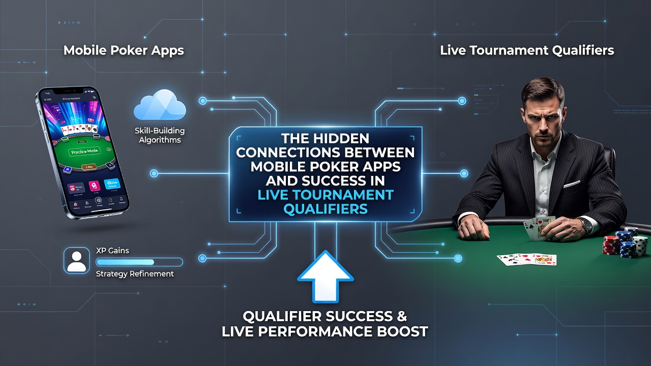 Speler die live toernooi voorbereidt met mobiele app